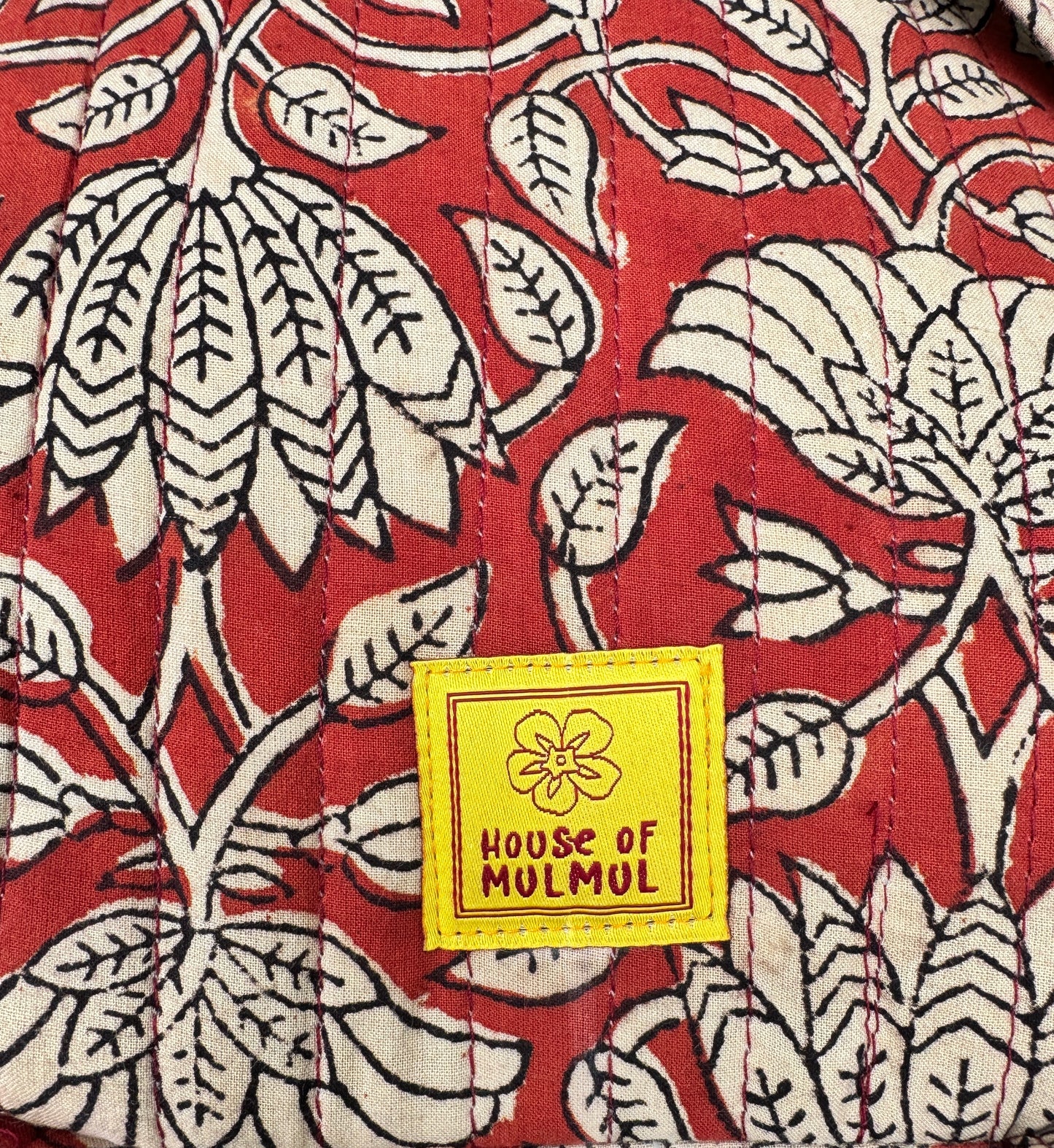 Block printed Mini Backpack (C24A) - Crimson Red