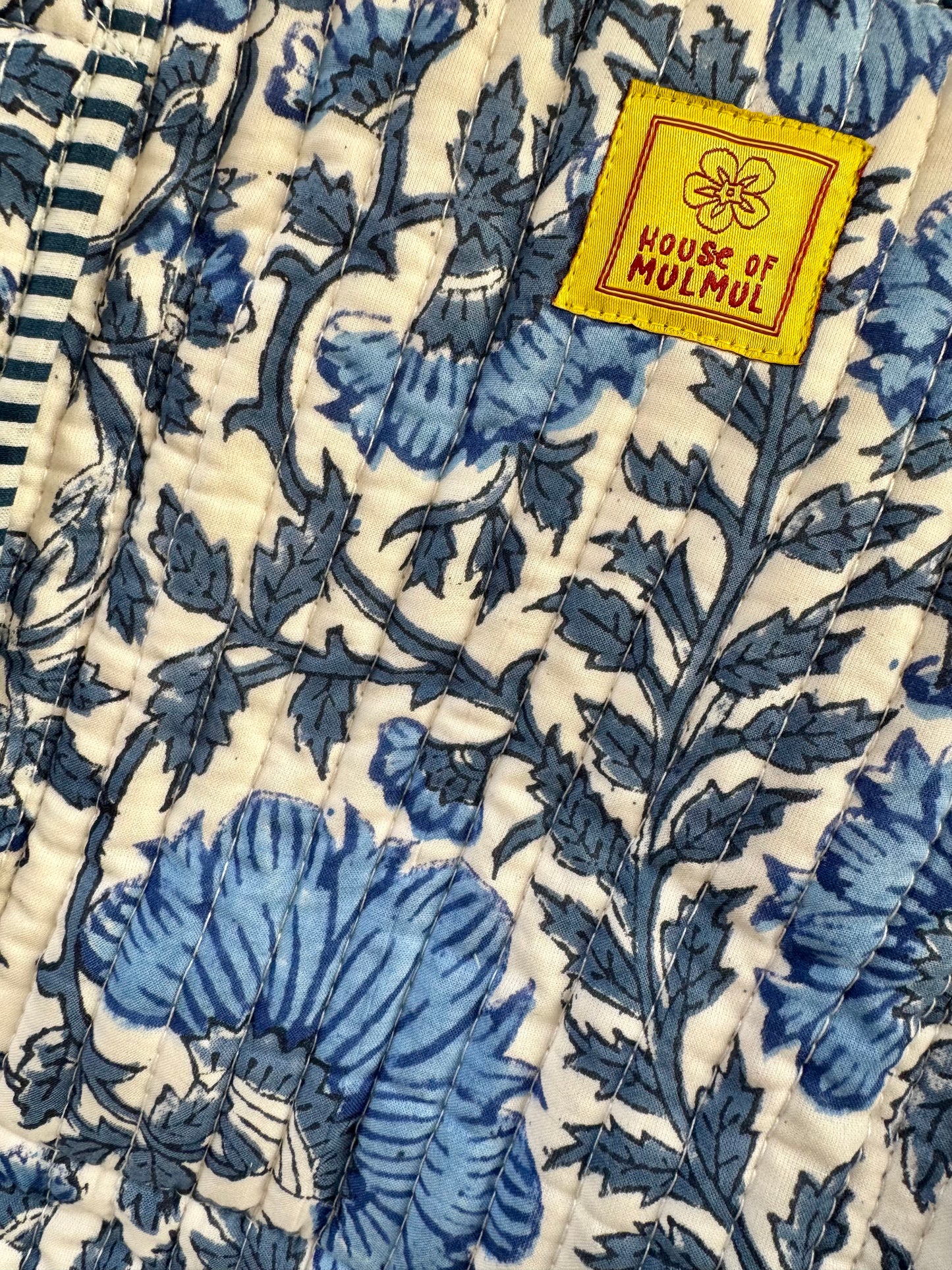 House of Mulmul - Blockprinted Cotton Tote Bag, Travel Bag.