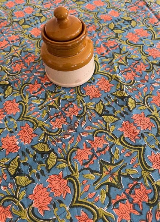 Block Print Cotton Table Cloth - Round (#D75)