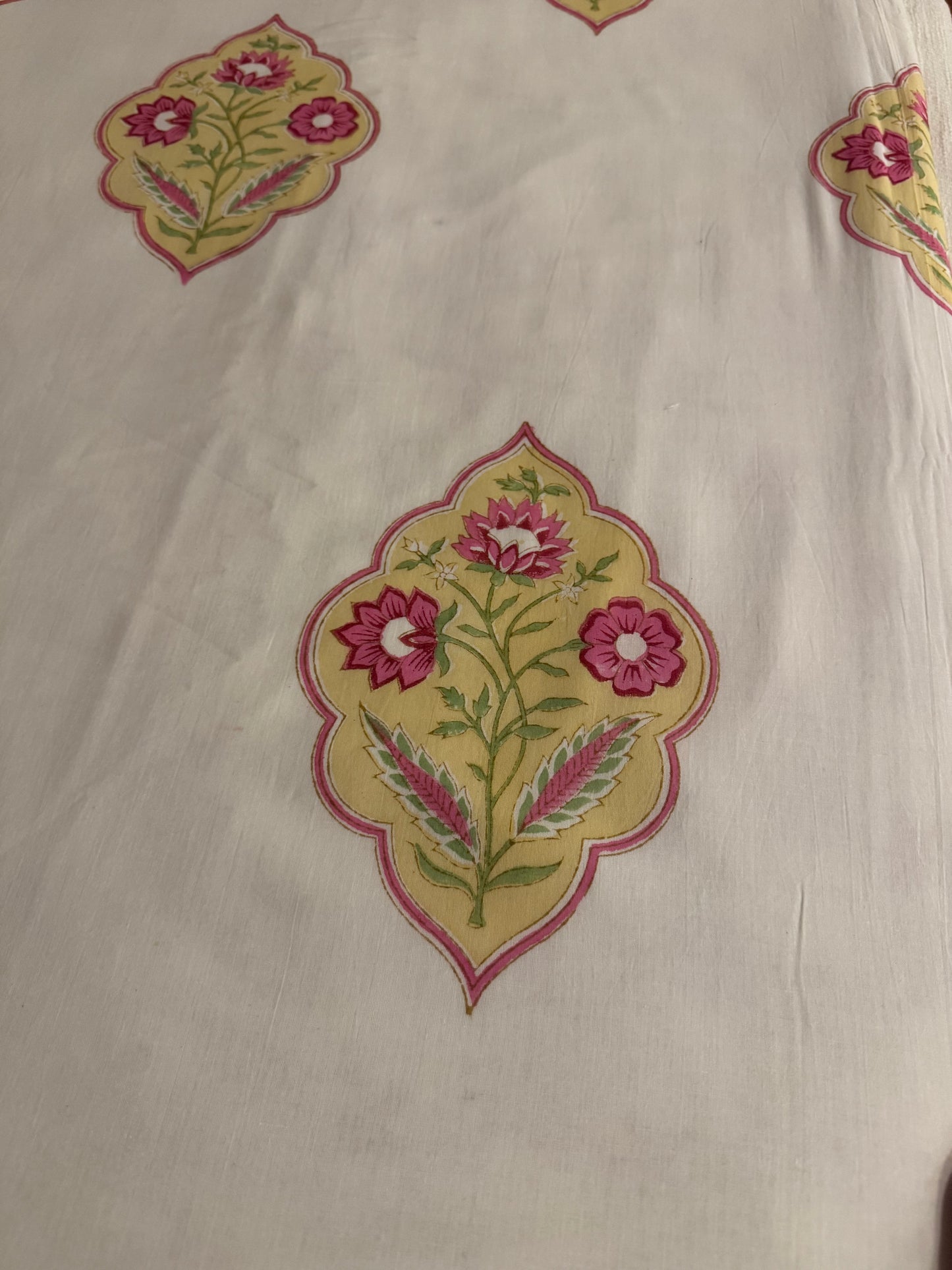 Rang Mahal Handblock printed Reversible Queen Cotton Coverlet (Dohar) Blanket