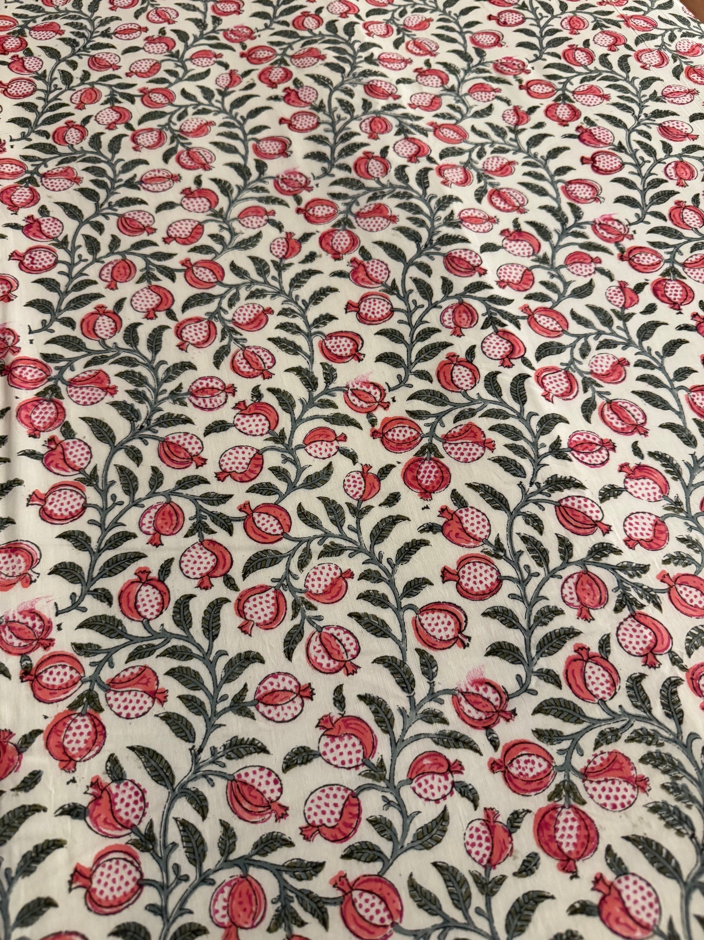 Pomegranate Tree Handblock printed Reversible Queen Cotton Coverlet (Dohar) Blanket