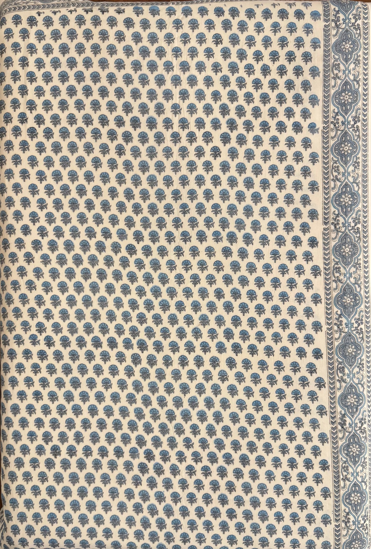 Peacock Garden Handblock printed Reversible Queen Cotton Coverlet (Dohar) Blanket