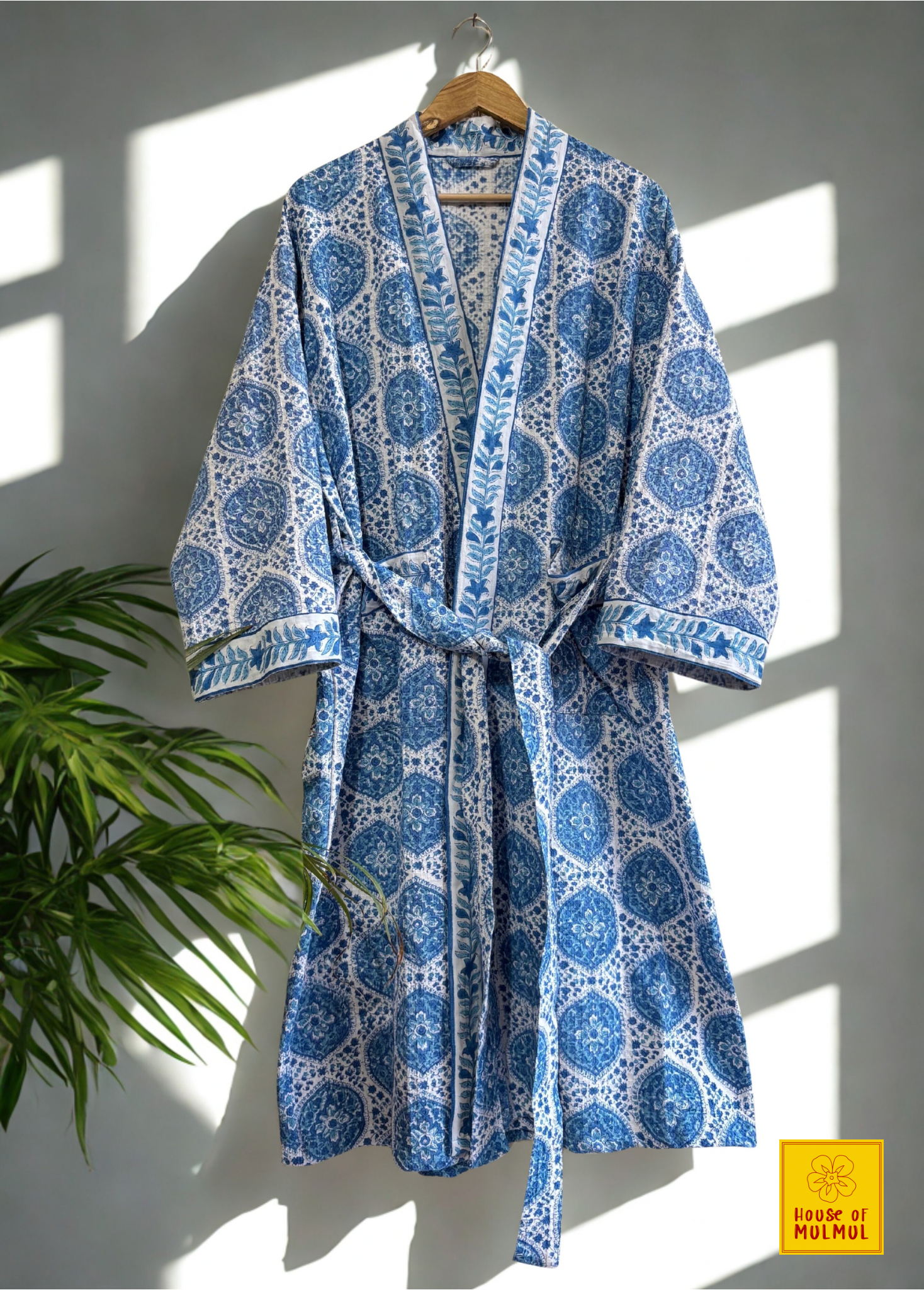 House of Mulmul - Blockprinted Cotton Bathrobe
