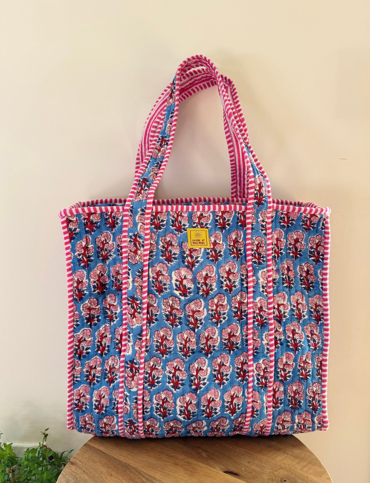 House of Mulmul - Blockprinted Cotton Tote and Travel Bag