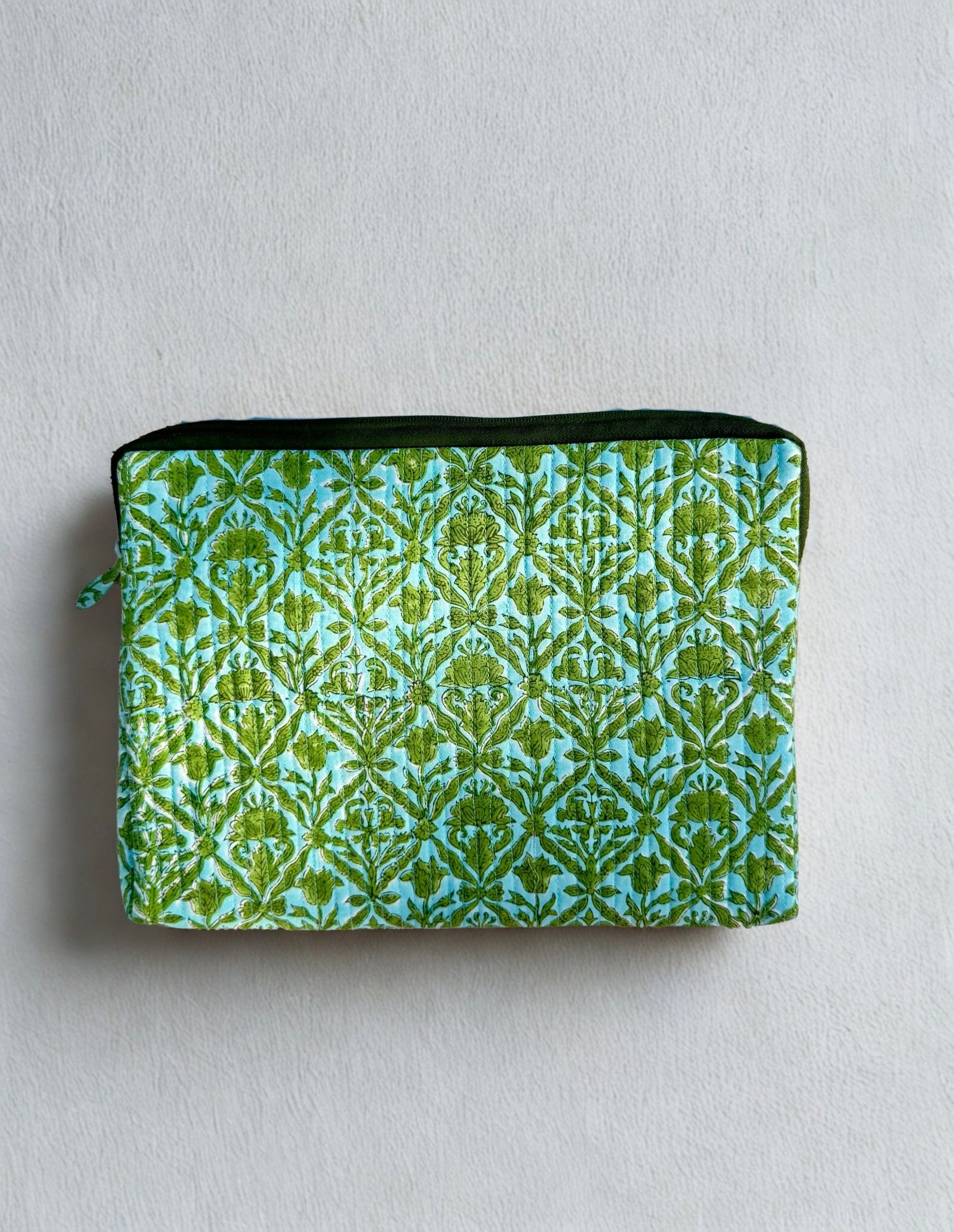 House of Mulmul - Blockprinted Cotton Quilted Laptop Sleeve and MacBook cover