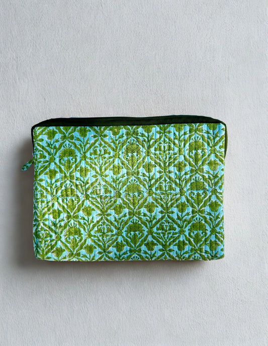 House of Mulmul - Blockprinted Cotton Quilted Laptop Sleeve and MacBook cover
