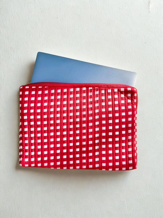 House of Mulmul - Blockprinted Cotton Quilted Laptop Sleeve and MacBook cover
