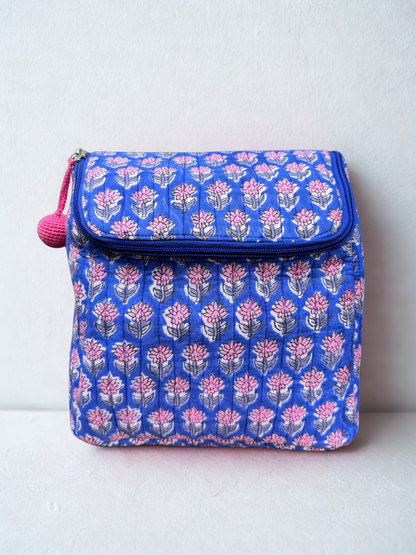Block printed Backpack (C24B) - Violet Pink