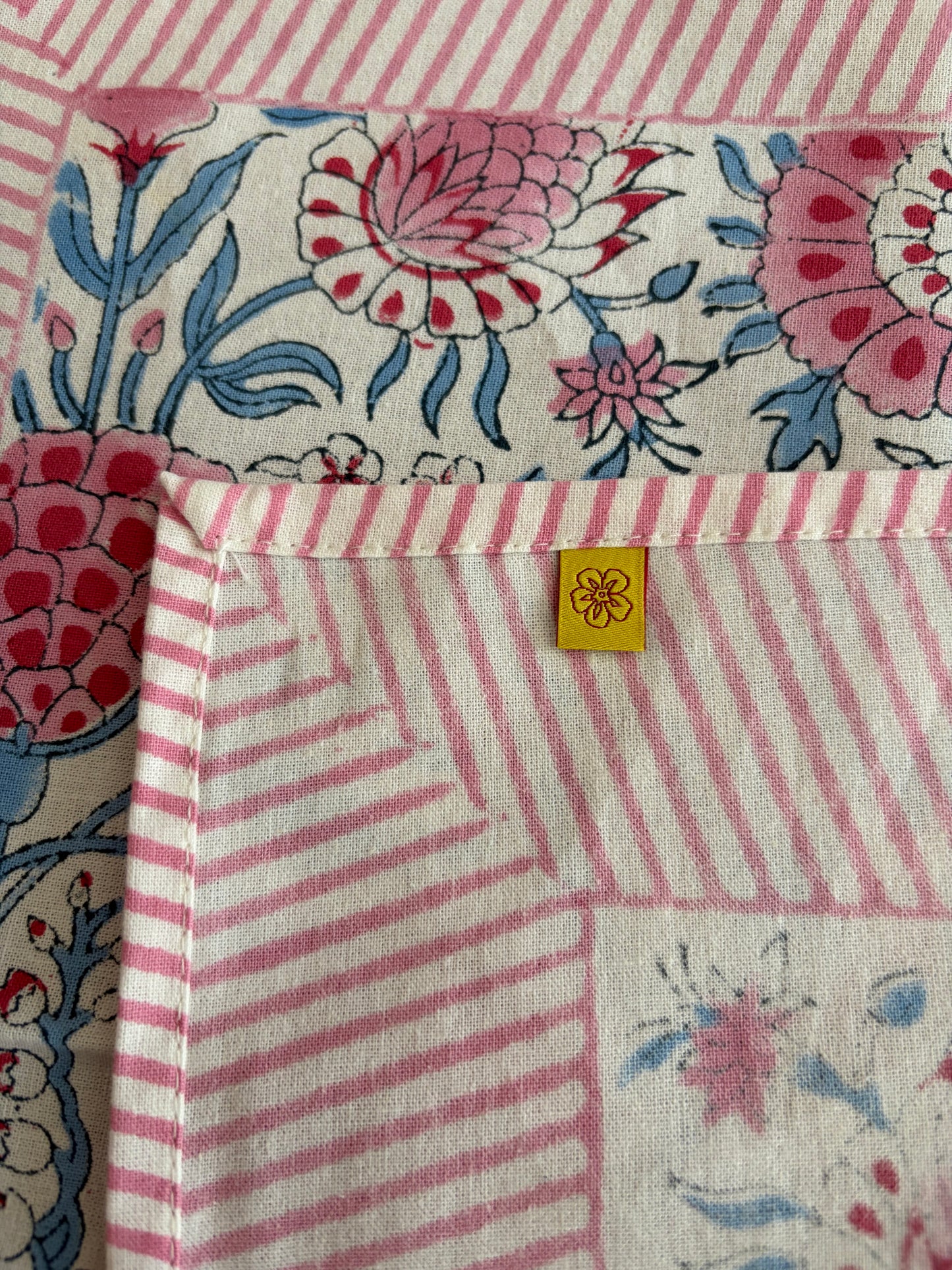 Blockprinted Cotton Napkins (Sanganer Rose)