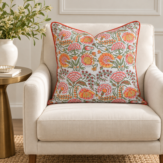 Marigold Meadow: Cushion Covers-Throw Pillow Cases (set of 2)