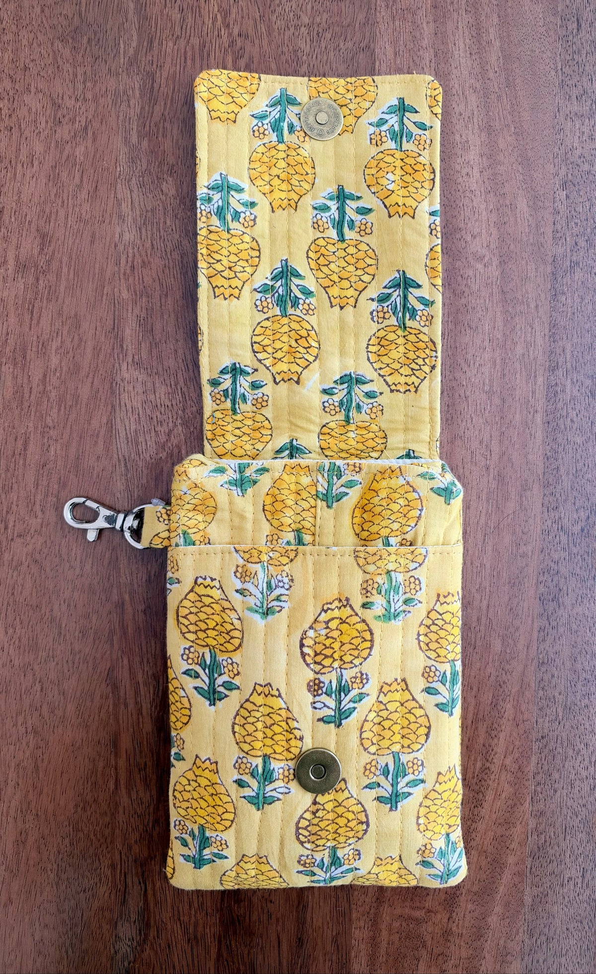 Sunburst - Block Printed Cotton Mobile Sling Bag