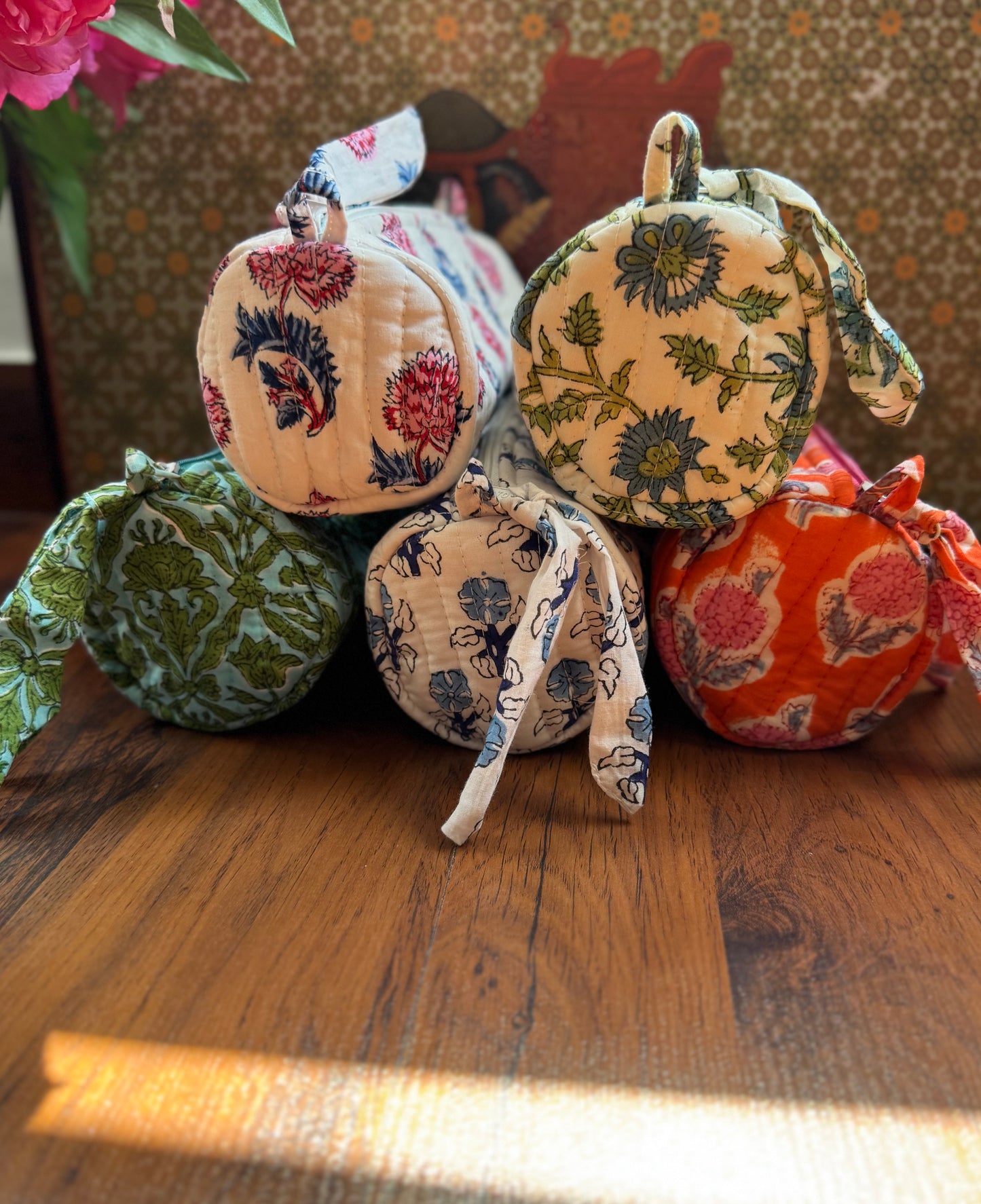 House of Mulmul - Cotton Quilted Makeup and Stationery Pouches