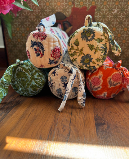 House of Mulmul - Cotton Quilted Makeup and Stationery Pouches