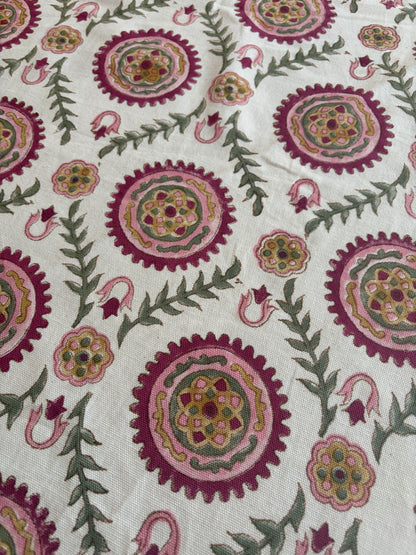 Block Print Cotton Table Cloth - Rectangular (Samarkand Paisley)