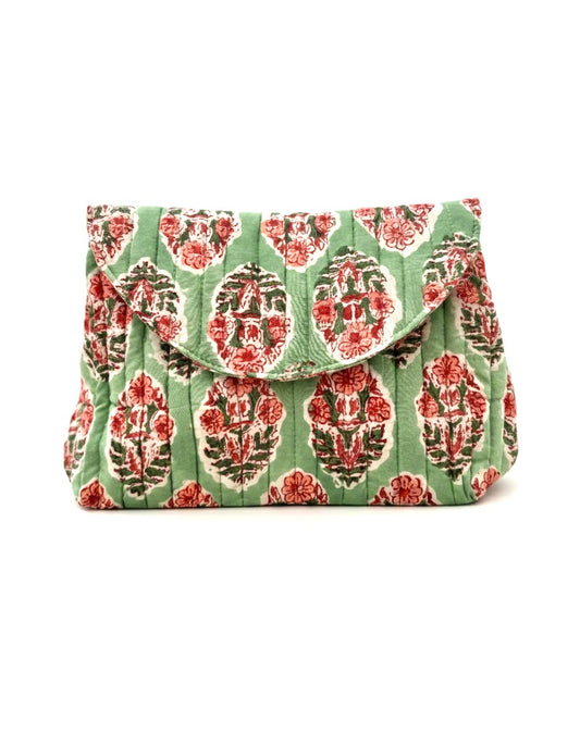 House of Mulmul - Quilted Foldable Travel Makeup pouch.