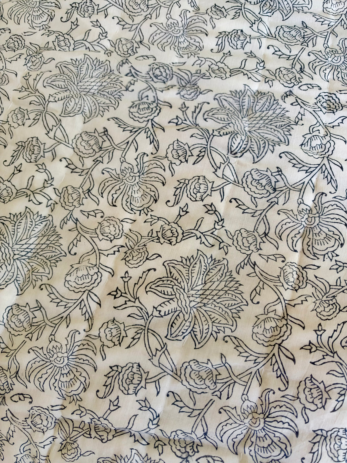 The Oasis - Blockprinted Reversible All Season Cotton King Quilt - Blue Green Beige