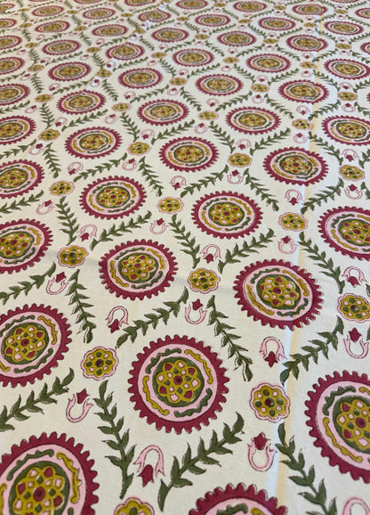 House of Mulmul - Blockprinted Cotton Table Cloth. 