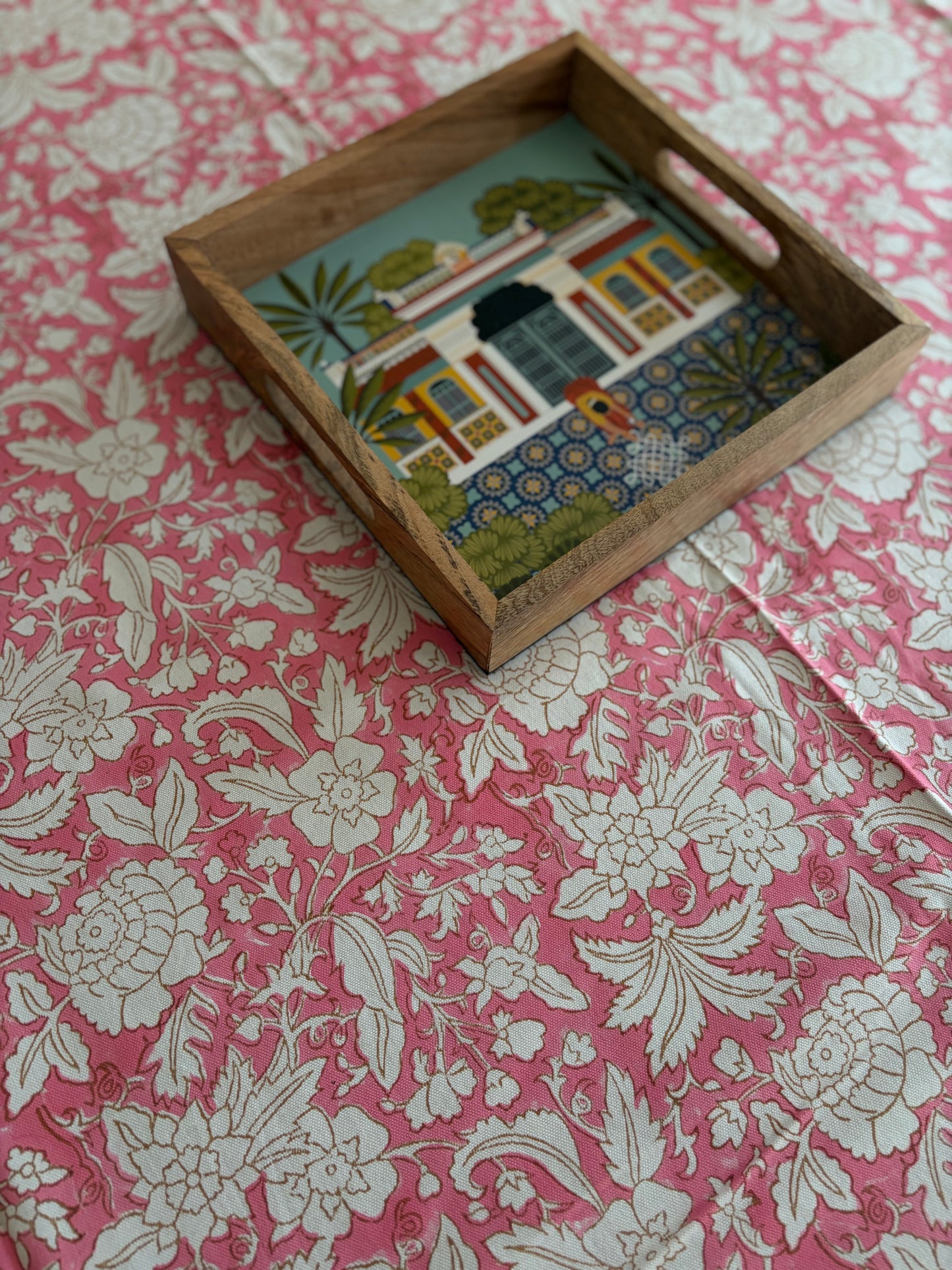 Block Print Cotton Table Cloth - Rectangular (Rani Bagh)