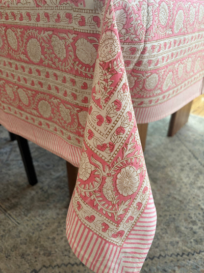 Block Print Cotton Table Cloth - Rectangular (Rani Bagh)