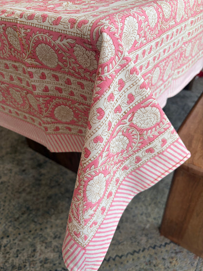 Block Print Cotton Table Cloth - Rectangular (Rani Bagh)