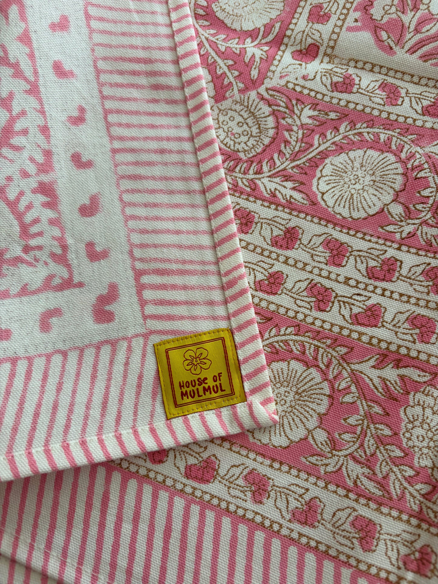 Block Print Cotton Table Cloth - Rectangular (Rani Bagh)