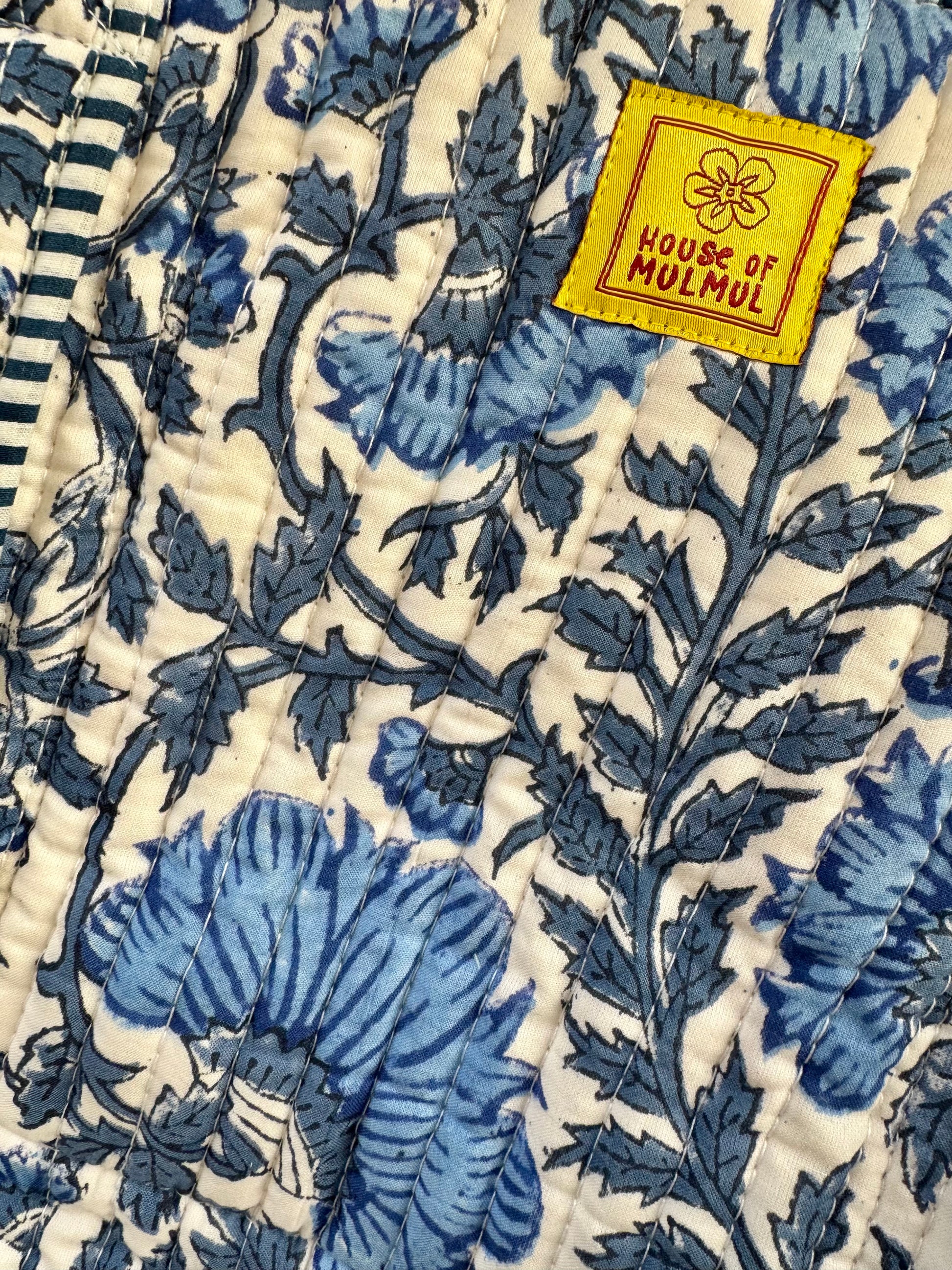 House of Mulmul - Blockprinted Cotton Tote Bag, Travel Bag. 