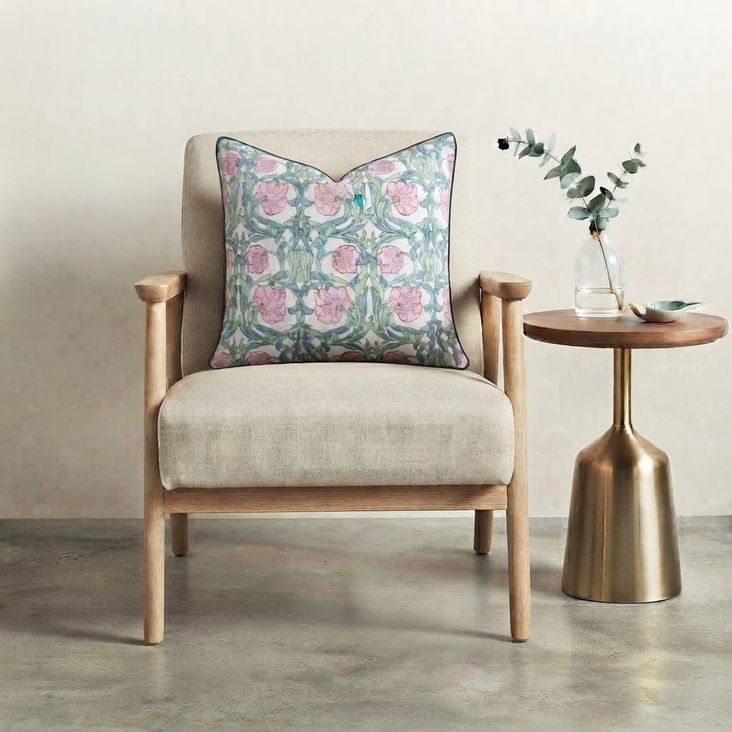 Pink Meadow: Cushion Covers-Throw Pillow Cases (set of 2)