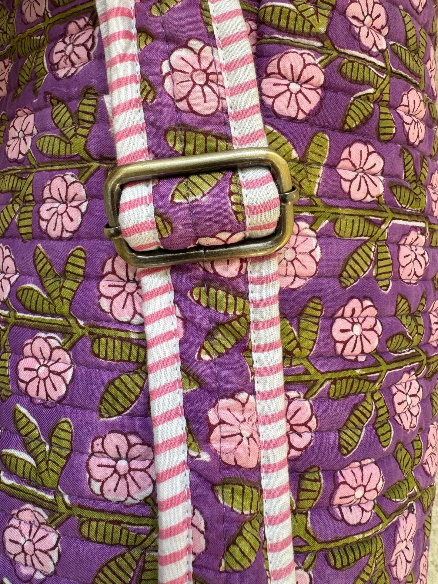 House of Mulmul - Blockprinted Yoga Mat Cover. Yoga mat bag with adjustable strap.
