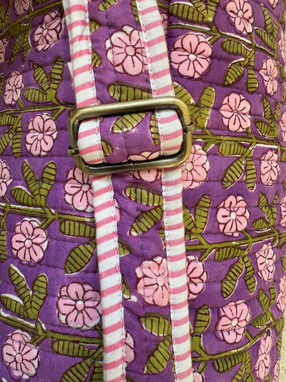 House of Mulmul - Blockprinted Yoga Mat Cover. Yoga mat bag with adjustable strap.