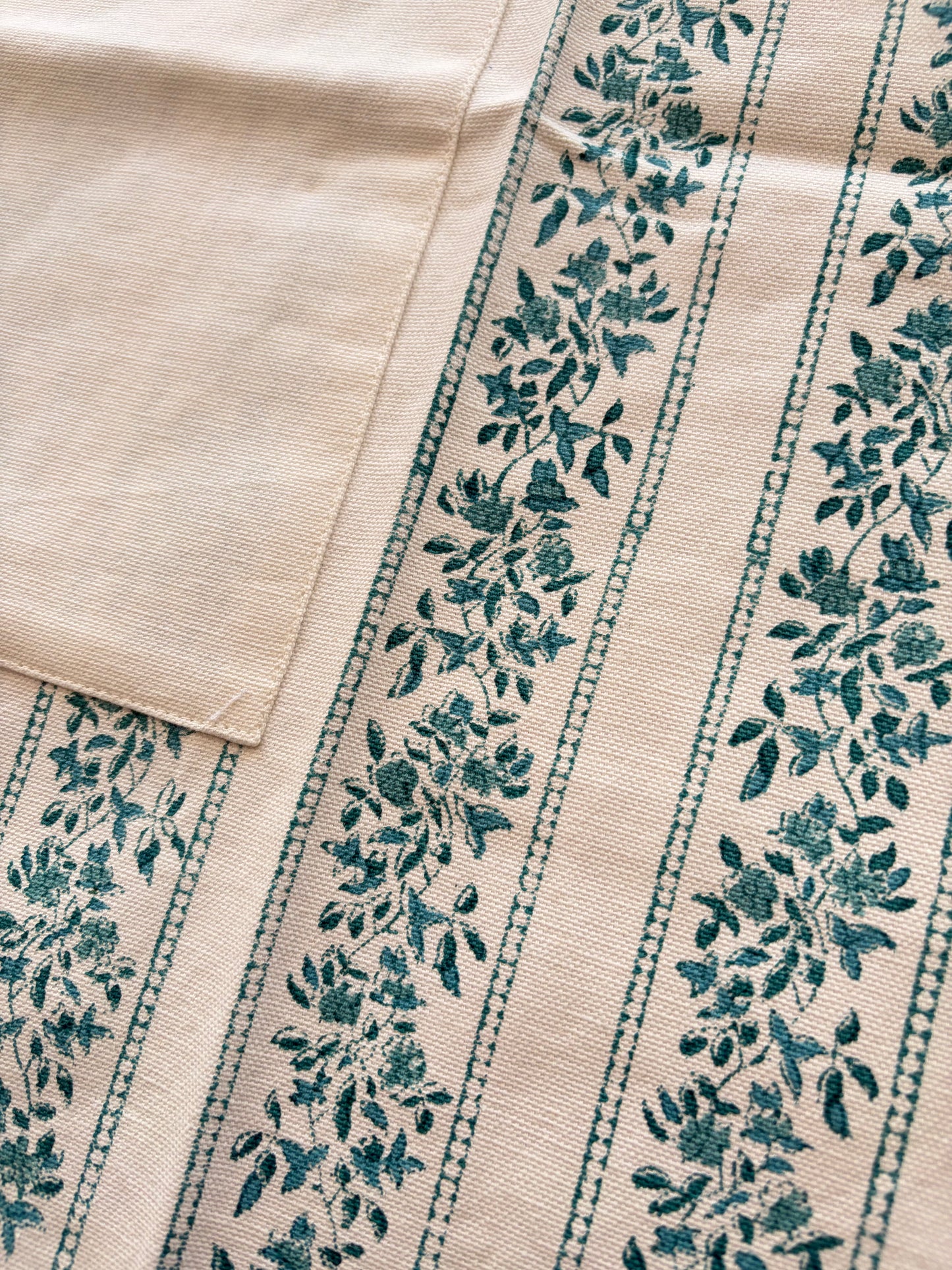 Hand Blockprinted Cotton Apron - Full Body - Blue White