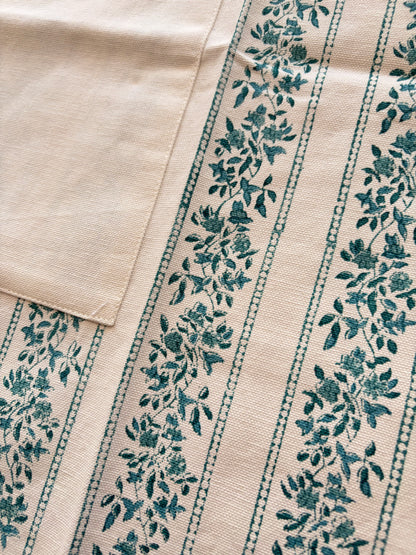 Hand Blockprinted Cotton Apron - Full Body - Blue White