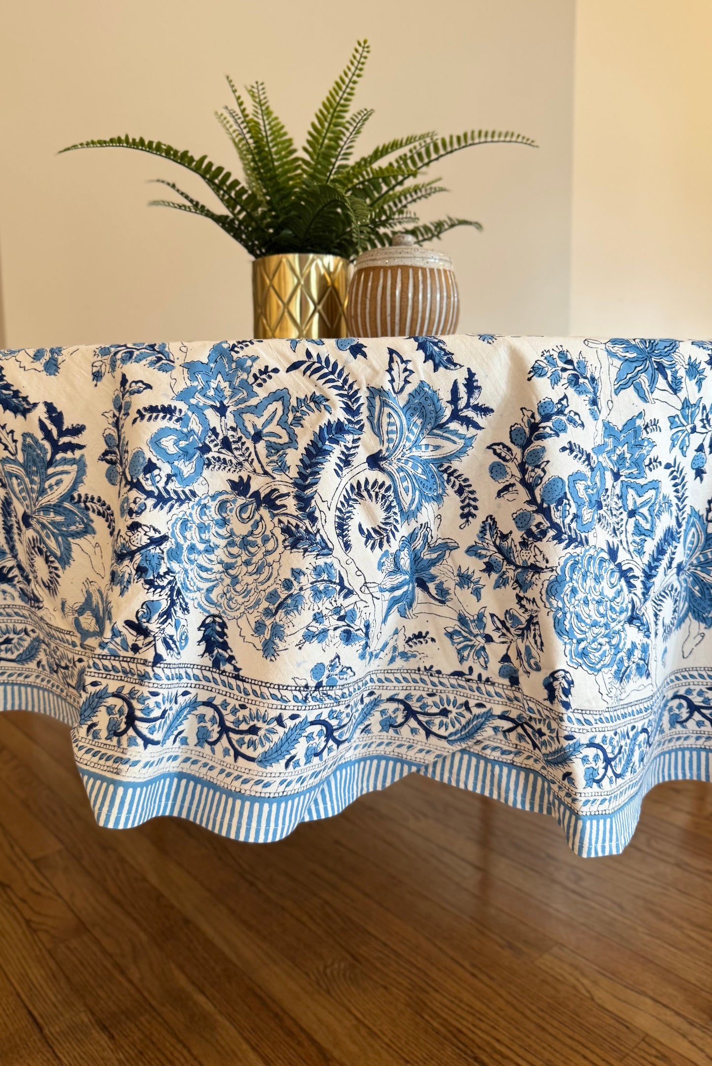 Block Print Cotton Table Cloth - Round (#D71)