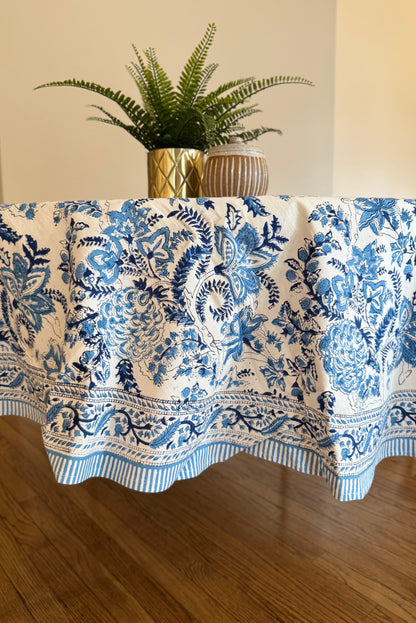 Block Print Cotton Table Cloth - Round (#D71)