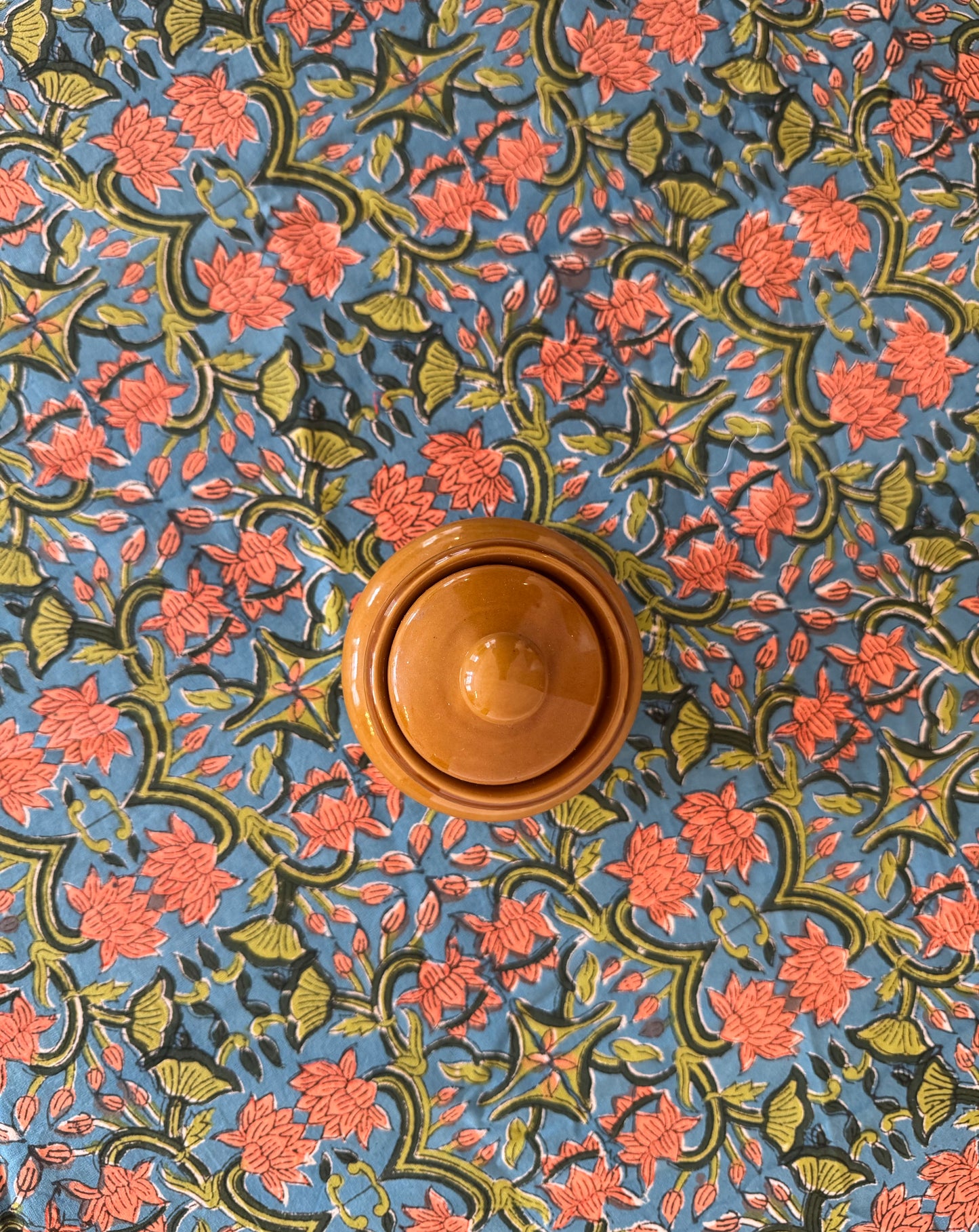 Block Print Cotton Table Cloth - Round (#D75)