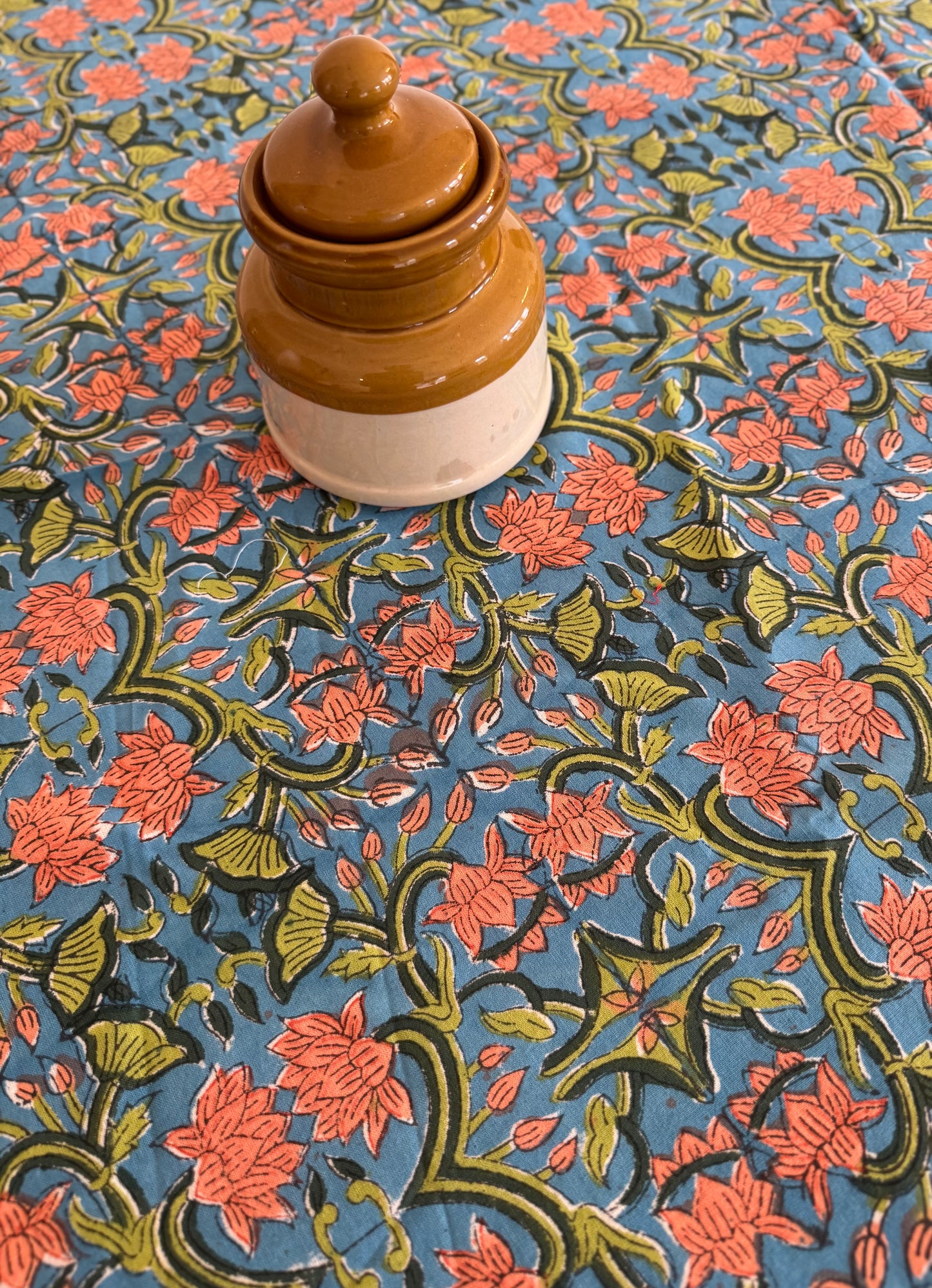 Block Print Cotton Table Cloth - Round (#D75)