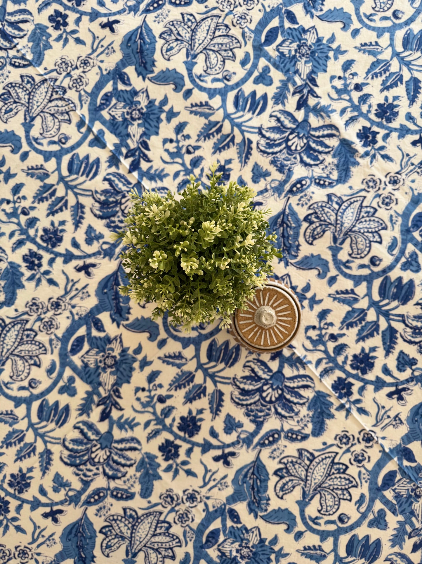 Block Print Cotton Table Cloth - Round (#D76)