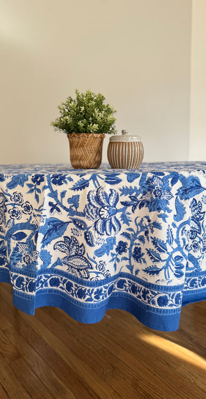 Block Print Cotton Table Cloth - Round (#D76)