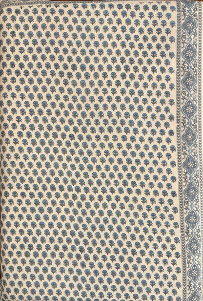 Peacock Garden Handblock printed Reversible Queen Cotton Coverlet (Dohar) Blanket