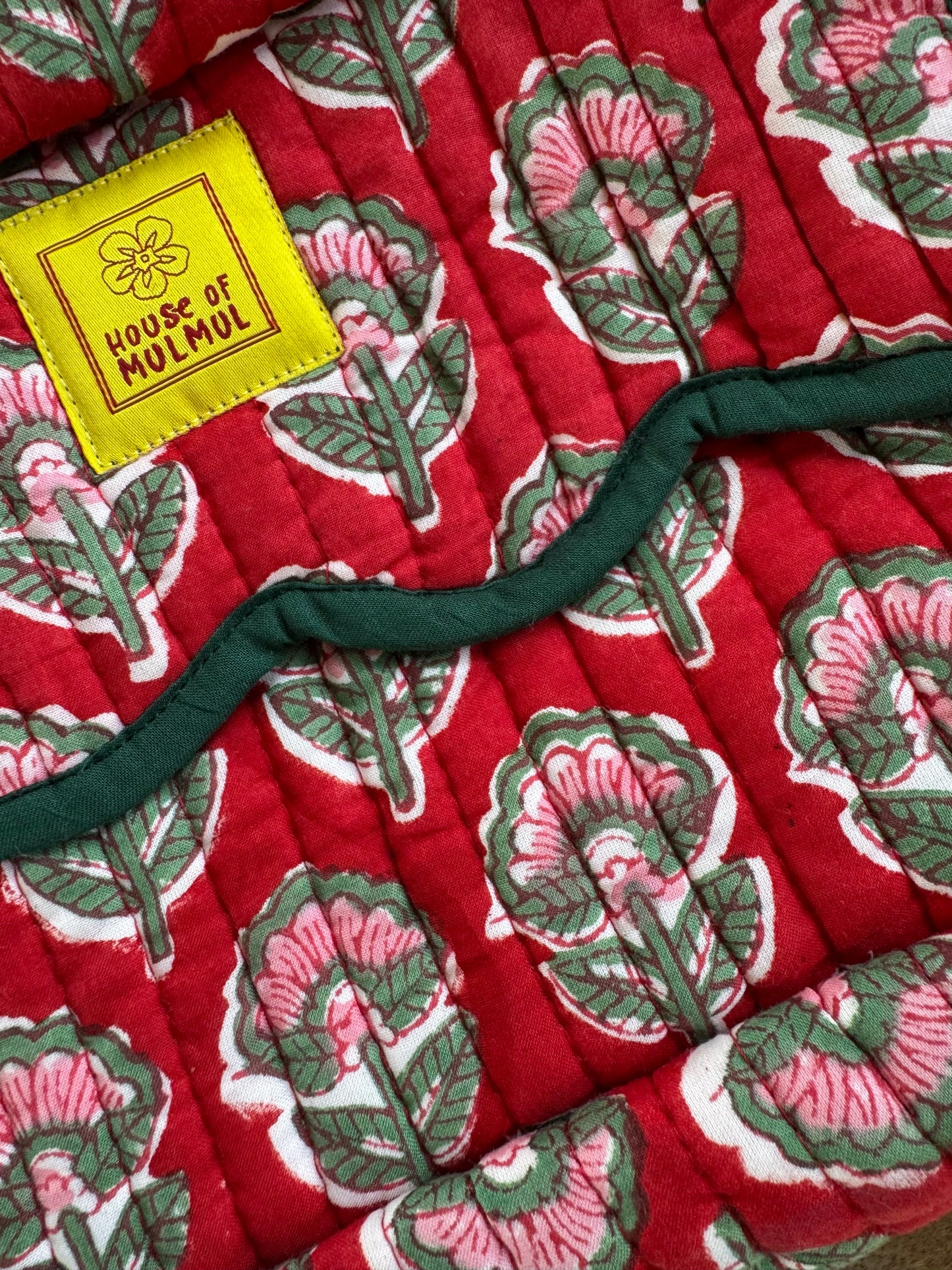 Block print Travel Makeup Bag (Single - C25B) - Christmas