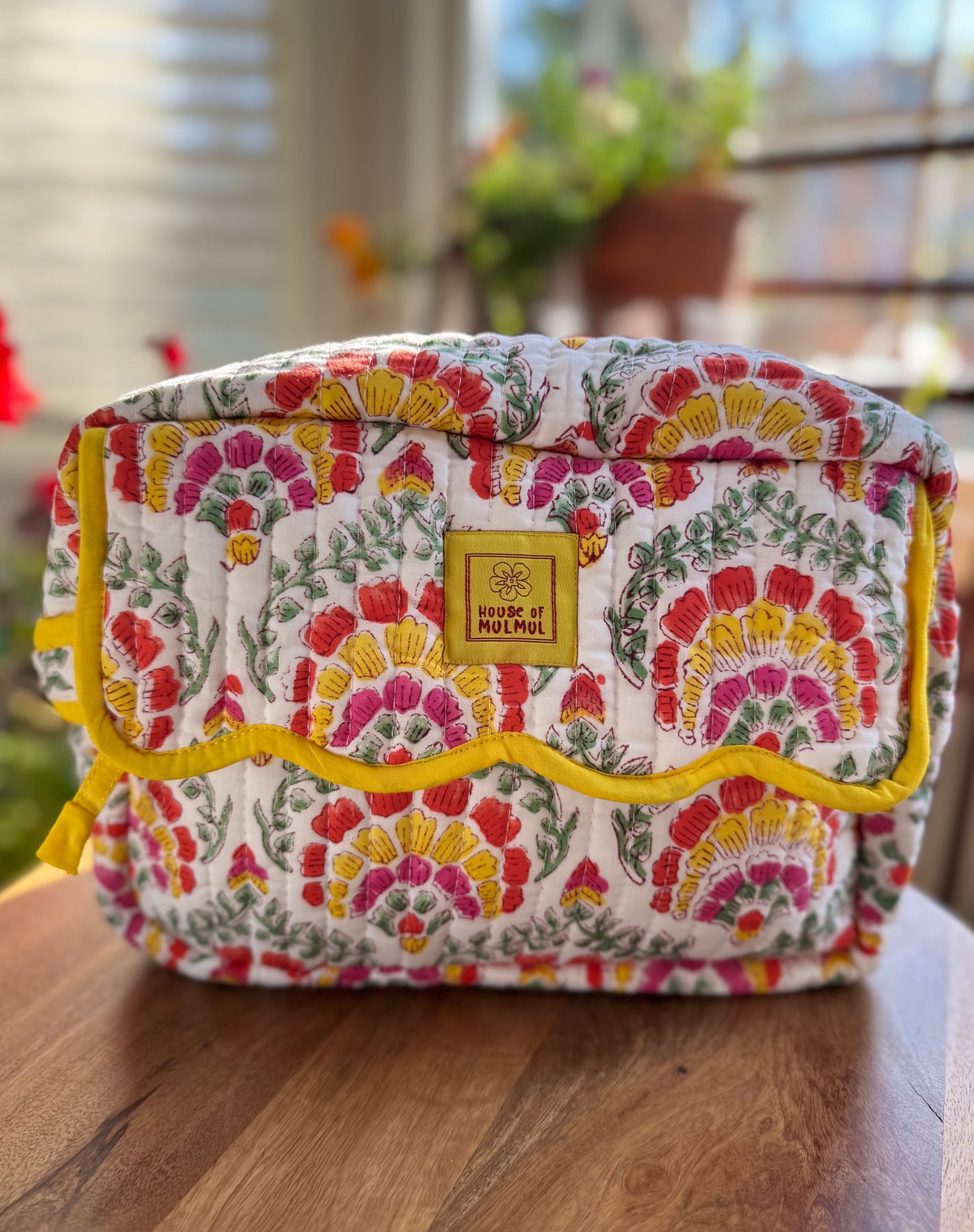 Block print Travel Makeup Bag (Single - C25B) - Rainbow