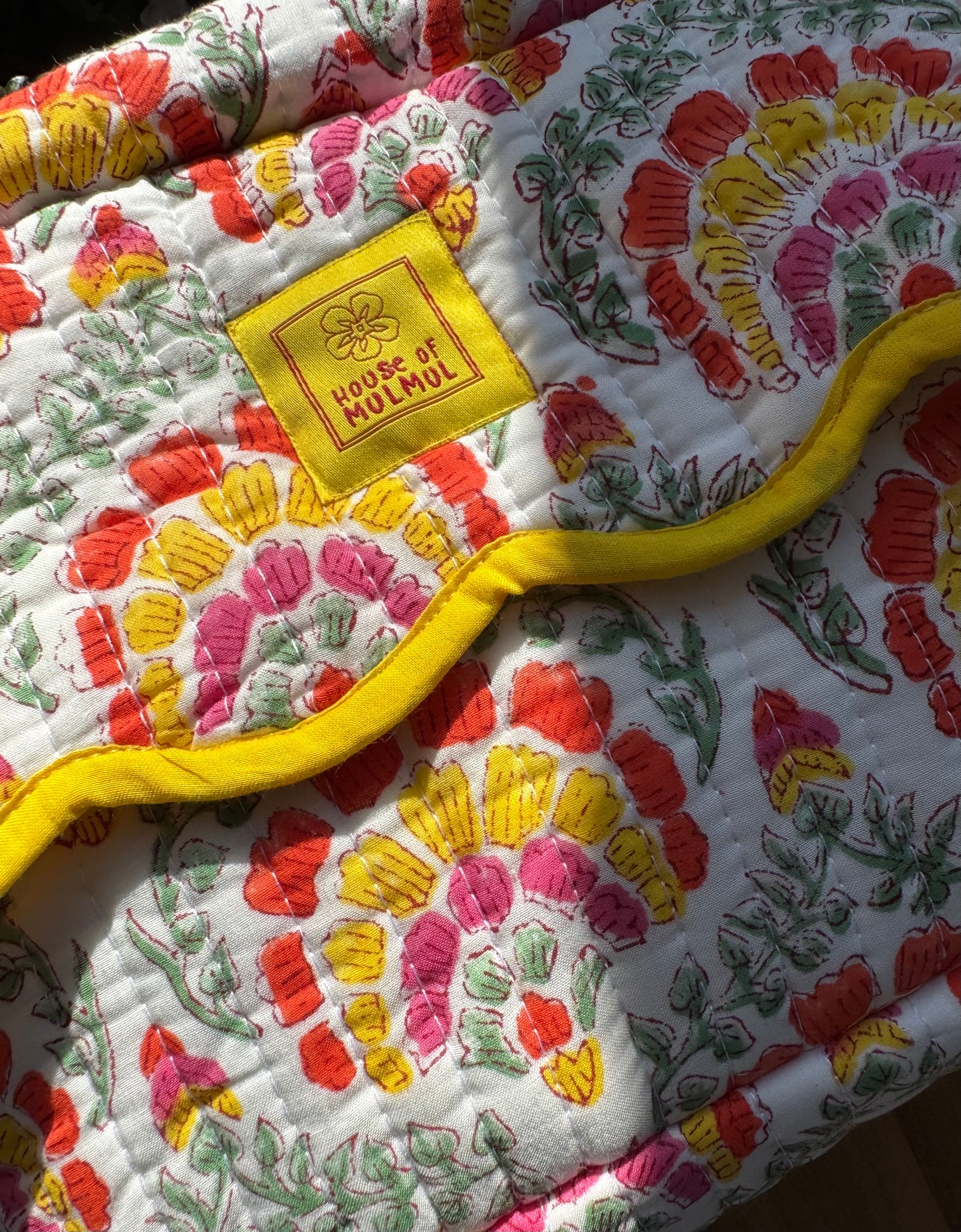 Block print Travel Makeup Bag (Single - C25B) - Rainbow