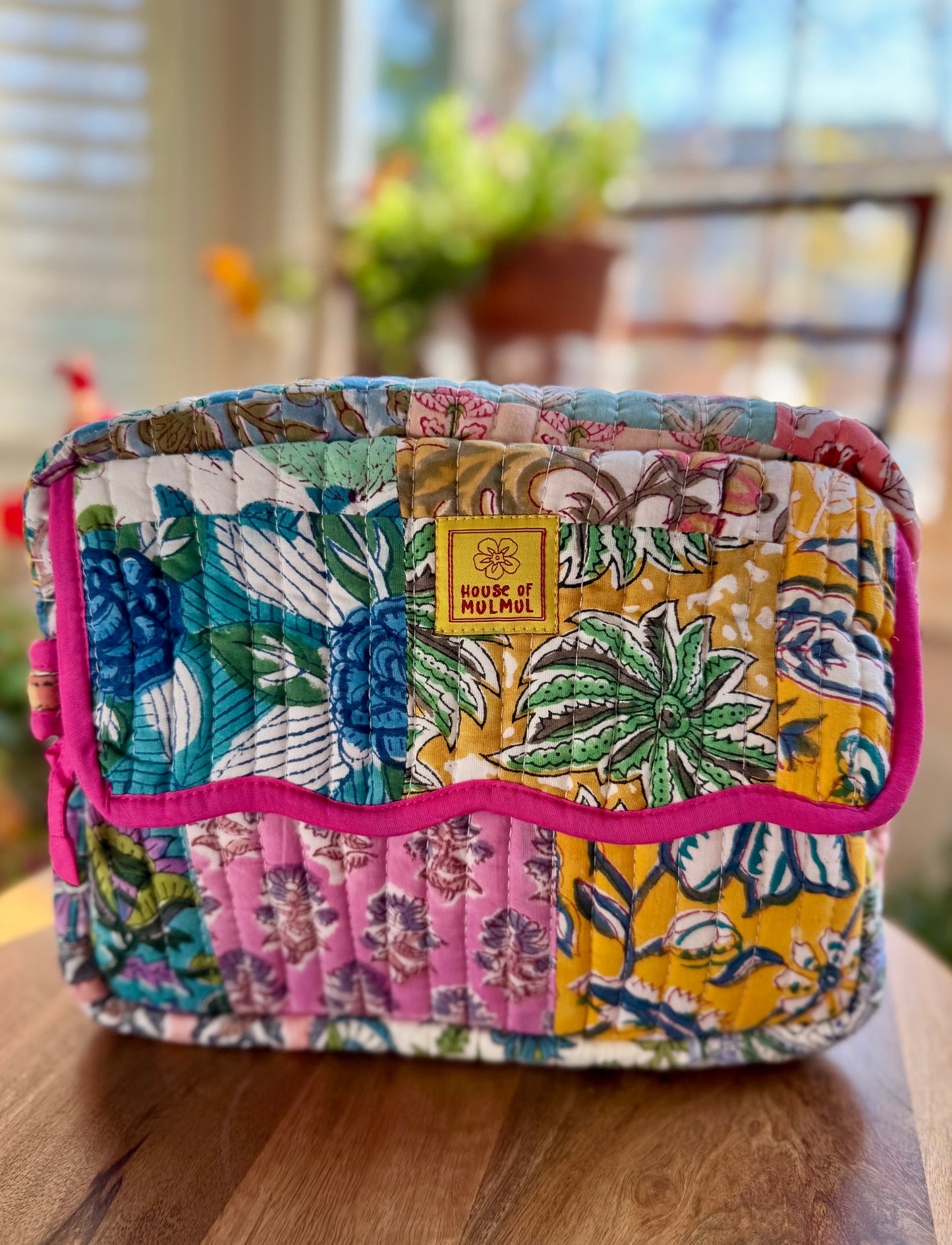 Block print Travel Makeup Bag (Single - C25B) - Eclectic Pathwork
