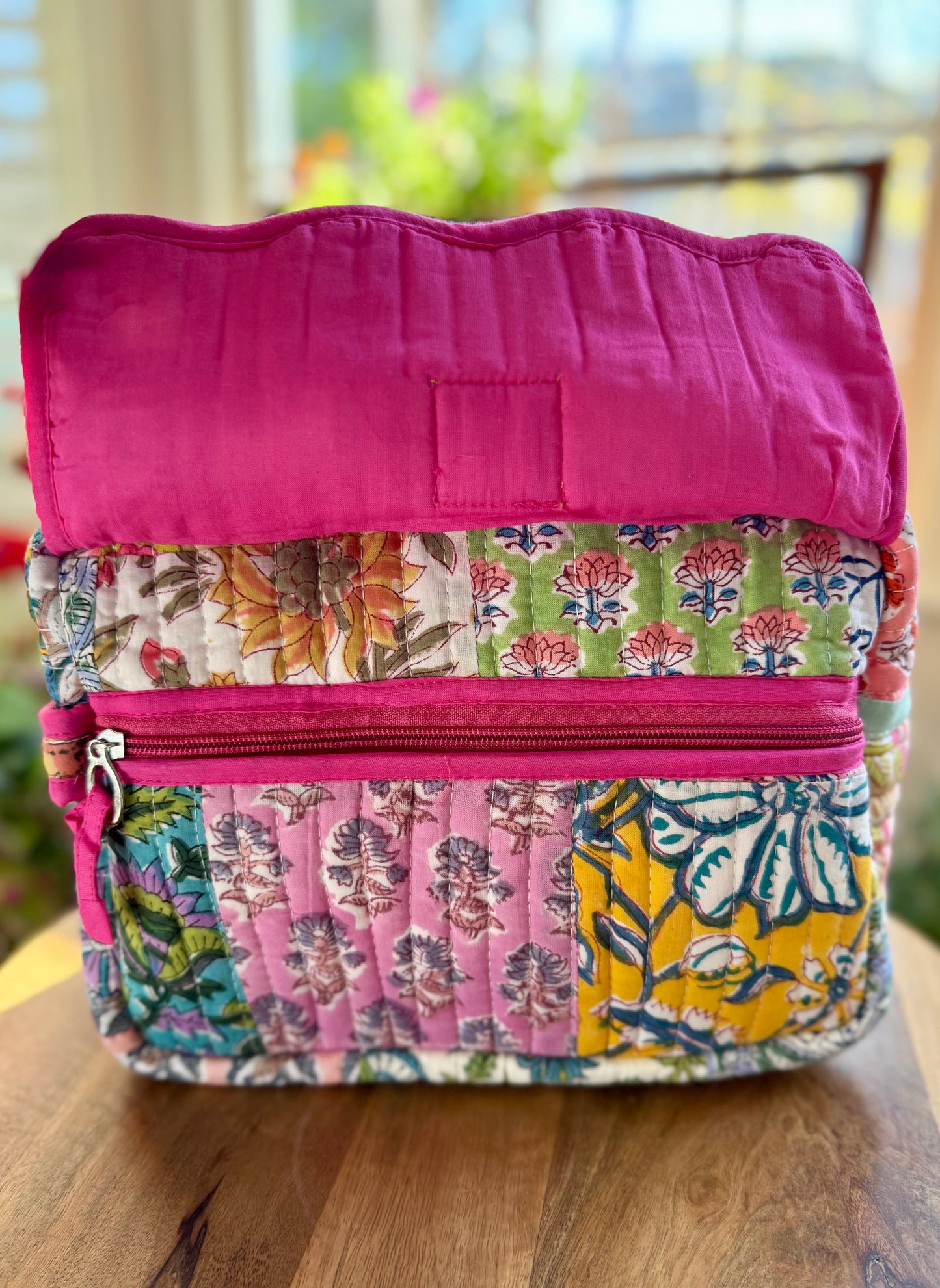 Block print Travel Makeup Bag (Single - C25B) - Eclectic Pathwork