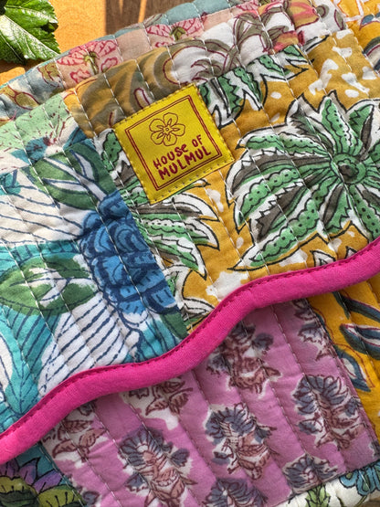 Block print Travel Makeup Bag (Single - C25B) - Eclectic Pathwork